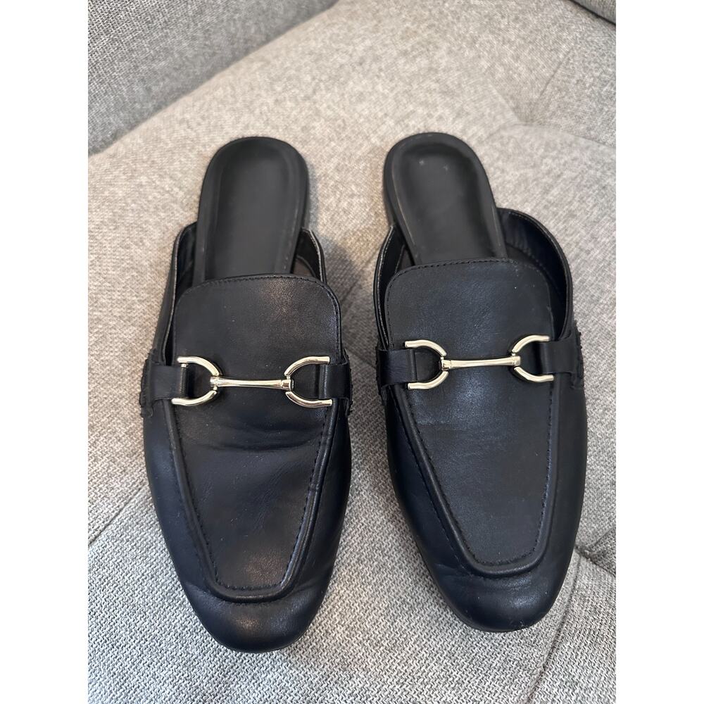 A New Day Womens size‎ 8 Mule Shoes Black Sandal Slip On Flat Comfort